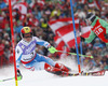 Marcel Hirscher of Austria skiing in first run of men slalom race of FIS Alpine skiing World Championships in Schladming, Austria. Men slalom race of FIS Alpine skiing World championships Schladming 2013, was held in Schladming, Austria, on Sunday, 17th of February 2013.
