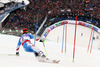 Winner and new slalom World Champion Marcel Hirscher of Austria skiing in second run of men slalom race of FIS Alpine skiing World Championships in Schladming, Austria. Men slalom race of FIS Alpine skiing World championships Schladming 2013, was held in Schladming, Austria, on Sunday, 17th of February 2013.
