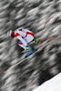 Didier Defago of Switzerland skiing in second training for men downhill race of FIS Alpine skiing World Cup in Garmisch-Partenkirchen, Germany. Second training for men downhill race of FIS Alpine skiing World Cup in Garmisch-Partenkirchen, Germany, was held on Friday, 22nd of February 2013.
