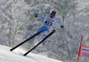 Fourth placed Hannes Reichelt of Austria skiing in men downhill race of FIS Alpine skiing World Cup in Garmisch-Partenkirchen, Germany. Men downhill race of FIS Alpine skiing World Cup in Garmisch-Partenkirchen, Germany, was held on Saturday, 23rd of February 2013.
