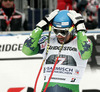 Andreas Romar of Finland reacts in finish of men downhill race of FIS Alpine skiing World Cup in Garmisch-Partenkirchen, Germany. Men downhill race of FIS Alpine skiing World Cup in Garmisch-Partenkirchen, Germany, was held on Saturday, 23rd of February 2013.
