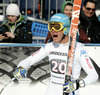 Christof Innerhofer of Italyreacts in finish of men downhill race of FIS Alpine skiing World Cup in Garmisch-Partenkirchen, Germany. Men downhill race of FIS Alpine skiing World Cup in Garmisch-Partenkirchen, Germany, was held on Saturday, 23rd of February 2013.
