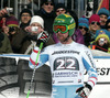 Klaus Kroell of Austria reacts in finish of men downhill race of FIS Alpine skiing World Cup in Garmisch-Partenkirchen, Germany. Men downhill race of FIS Alpine skiing World Cup in Garmisch-Partenkirchen, Germany, was held on Saturday, 23rd of February 2013.
