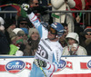 Georg Streitberger of Austria reacts in finish of men downhill race of FIS Alpine skiing World Cup in Garmisch-Partenkirchen, Germany. Men downhill race of FIS Alpine skiing World Cup in Garmisch-Partenkirchen, Germany, was held on Saturday, 23rd of February 2013.
