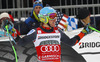 Third placed Ted Ligety of USA reacts in finish of second run of men giant slalom race of FIS Alpine skiing World Cup in Garmisch-Partenkirchen, Germany. Men giant slalom race of FIS Alpine skiing World Cup in Garmisch-Partenkirchen, Germany, was held on Sunday, 24th of February 2013.
