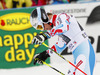 Winner Alexis Pinturault of France reacts in finish of second run of men giant slalom race of FIS Alpine skiing World Cup in Garmisch-Partenkirchen, Germany. Men giant slalom race of FIS Alpine skiing World Cup in Garmisch-Partenkirchen, Germany, was held on Sunday, 24th of February 2013.
