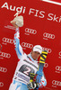 Winner Alexis Pinturault of France celebrates his medal won in men giant slalom race of FIS Alpine skiing World Cup in Garmisch-Partenkirchen, Germany. Men giant slalom race of FIS Alpine skiing World Cup in Garmisch-Partenkirchen, Germany, was held on Sunday, 24th of February 2013.
