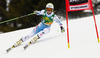 Anna Fenninger of Austria skiing in first run of women giant slalom race of FIS Alpine skiing World Cup in Ofterschwang, Germany. Women giant slalom race of FIS Alpine skiing World Cup in Ofterschwang, Germany, was held on Saturday, 9th of March 2013.
