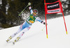 Elisabeth Goergl of Austria skiing in first run of women giant slalom race of FIS Alpine skiing World Cup in Ofterschwang, Germany. Women giant slalom race of FIS Alpine skiing World Cup in Ofterschwang, Germany, was held on Saturday, 9th of March 2013.
