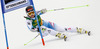 Elisabeth Goergl of Austria skiing in first run of women giant slalom race of FIS Alpine skiing World Cup in Ofterschwang, Germany. Women giant slalom race of FIS Alpine skiing World Cup in Ofterschwang, Germany, was held on Saturday, 9th of March 2013.
