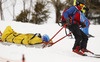 Tanja Poutiainen of Finland is being taken to medical center after crashing in the first run of women giant slalom race of FIS Alpine skiing World Cup in Ofterschwang, Germany. Women giant slalom race of FIS Alpine skiing World Cup in Ofterschwang, Germany, was held on Saturday, 9th of March 2013.

