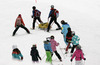 Tanja Poutiainen of Finland is being take away by medics after crashing and getting injured in the first run of women giant slalom race of FIS Alpine skiing World Cup in Ofterschwang, Germany. Women giant slalom race of FIS Alpine skiing World Cup in Ofterschwang, Germany, was held on Saturday, 9th of March 2013.
