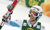 Fourth placed Eva-Maria Brem of Austria celebrates her medal won in women giant slalom race of FIS Alpine skiing World Cup in Ofterschwang, Germany. Women giant slalom race of FIS Alpine skiing World Cup in Ofterschwang, Germany, was held on Saturday, 9th of March 2013.
