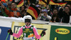 Third placed Viktoria Rebensburg of Germany celebrates her medal won in women giant slalom race of FIS Alpine skiing World Cup in Ofterschwang, Germany. Women giant slalom race of FIS Alpine skiing World Cup in Ofterschwang, Germany, was held on Saturday, 9th of March 2013.
