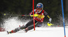 Mikaela Shiffrin of USA skiing in first run of women slalom race of FIS Alpine skiing World Cup in Ofterschwang, Germany. Women slalom race of FIS Alpine skiing World Cup in Ofterschwang, Germany, was held on Sunday, 10th of March 2013.

