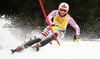 Christina Geiger of Germany skiing in first run of women slalom race of FIS Alpine skiing World Cup in Ofterschwang, Germany. Women slalom race of FIS Alpine skiing World Cup in Ofterschwang, Germany, was held on Sunday, 10th of March 2013.
