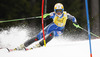 Anna Swenn-Larsson of Sweden skiing in first run of women slalom race of FIS Alpine skiing World Cup in Ofterschwang, Germany. Women slalom race of FIS Alpine skiing World Cup in Ofterschwang, Germany, was held on Sunday, 10th of March 2013.
