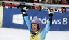 Winner Tina Maze of Slovenia celebrate her victory in finish of the second run of the women slalom race of FIS Alpine skiing World Cup in Ofterschwang, Germany. Women slalom race of FIS Alpine skiing World Cup in Ofterschwang, Germany, was held on Sunday, 10th of March 2013.
