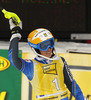 Fifth placed Maria Pietilae-Holmner of Sweden reacts in finish of second run of women slalom race of FIS Alpine skiing World Cup in Ofterschwang, Germany. Women slalom race of FIS Alpine skiing World Cup in Ofterschwang, Germany, was held on Sunday, 10th of March 2013.
