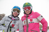 Veronique Hronek, Lena Durr during the media day of German Ski Federation DSV at Moelltaler glacier in Flattach, Austria on 2013/10/07.
