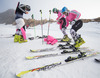 Simona Hoesl, Lena Durr and Veronique Hronek during the media day of German Ski Federation DSV at Moelltaler glacier in Flattach, Austria on 2013/10/07.
