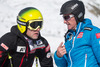 Romed Baumann of Austria, Andreas Puelacher (OSV Coach)  during Ski Austria Team internal qualification prior to the FIS Ski Alpine Worldcup opening at Rettenbach Glacier, Soelden, Austria on 2012/10/19.
