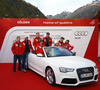 Team of USA during Audi Media Talk event, which was held on Thursday, 24th of October 2013 in Soelden, Austria. Audi Media Talk is traditional media event before start of Audi FIS Alpine skiing World cup, which will start with women giant slalom race on Saturday, 26th of October, followed by men giant slalom race which will also be held on Rettenbach glacier above Soelden, Austria, on Sunday, 27th of October 2013.
