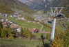 Village of Soelden from road to Rettenbach glacier on Friday, 25th of October 2013, day before start of Audi FIS Alpine skiing World cup, which will start with women giant slalom race on Saturday, 26th of October, followed by men giant slalom race which will also be held on Rettenbach glacier above Soelden, Austria, on Sunday, 27th of October 2013.
