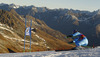 Tina Maze of Slovenia skiing during first run of Audi FIS Alpine skiing World cup giant slalom race. Women giant slalom race of Audi FIS Alpine skiing World cup 2013-2014 was held on Saturday, 26th of October 2013 on Rettenbach glacier above Soelden, Austria.
