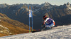 Dominique Gisin of Switzerland skiing during first run of Audi FIS Alpine skiing World cup giant slalom race. Women giant slalom race of Audi FIS Alpine skiing World cup 2013-2014 was held on Saturday, 26th of October 2013 on Rettenbach glacier above Soelden, Austria.
