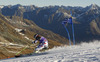 Elisabeth Goergl of Austria skiing during first run of Audi FIS Alpine skiing World cup giant slalom race. Women giant slalom race of Audi FIS Alpine skiing World cup 2013-2014 was held on Saturday, 26th of October 2013 on Rettenbach glacier above Soelden, Austria.
