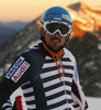 Andreas Romar of Finland testing skis before start of Audi FIS Alpine skiing World cup giant slalom race. Women giant slalom race of Audi FIS Alpine skiing World cup 2013-2014 was held on Saturday, 26th of October 2013 on Rettenbach glacier above Soelden, Austria.
