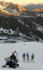Andreas Romar of Finland, and his coach Mitja Zupan testing skis before start of Audi FIS Alpine skiing World cup giant slalom race. Women giant slalom race of Audi FIS Alpine skiing World cup 2013-2014 was held on Saturday, 26th of October 2013 on Rettenbach glacier above Soelden, Austria.
