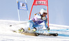 Julia Mancuso of USA skiing during first run of Audi FIS Alpine skiing World cup giant slalom race. Women giant slalom race of Audi FIS Alpine skiing World cup 2013-2014 was held on Saturday, 26th of October 2013 on Rettenbach glacier above Soelden, Austria.
