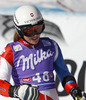 Fabienne Suter of Switzerland reacts in finish area of the second run of Audi FIS Alpine skiing World cup giant slalom race. Women giant slalom race of Audi FIS Alpine skiing World cup 2013-2014 was held on Saturday, 26th of October 2013 on Rettenbach glacier above Soelden, Austria.

