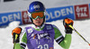 Veronique Hronek of Germany reacts in finish area of the second run of Audi FIS Alpine skiing World cup giant slalom race. Women giant slalom race of Audi FIS Alpine skiing World cup 2013-2014 was held on Saturday, 26th of October 2013 on Rettenbach glacier above Soelden, Austria.
