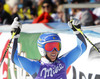 Maria Pietilae-Holmner of Sweden reacts in finish area of the second run of Audi FIS Alpine skiing World cup giant slalom race. Women giant slalom race of Audi FIS Alpine skiing World cup 2013-2014 was held on Saturday, 26th of October 2013 on Rettenbach glacier above Soelden, Austria.
