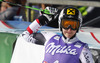 Second placed Kathrin Zettel of Austria reacts in finish area of the second run of Audi FIS Alpine skiing World cup giant slalom race. Women giant slalom race of Audi FIS Alpine skiing World cup 2013-2014 was held on Saturday, 26th of October 2013 on Rettenbach glacier above Soelden, Austria.
