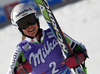 Third placed Viktoria Rebensburg of Germany reacts in finish area of the second run of Audi FIS Alpine skiing World cup giant slalom race. Women giant slalom race of Audi FIS Alpine skiing World cup 2013-2014 was held on Saturday, 26th of October 2013 on Rettenbach glacier above Soelden, Austria.
