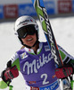 Third placed Viktoria Rebensburg of Germany reacts in finish area of the second run of Audi FIS Alpine skiing World cup giant slalom race. Women giant slalom race of Audi FIS Alpine skiing World cup 2013-2014 was held on Saturday, 26th of October 2013 on Rettenbach glacier above Soelden, Austria.
