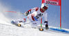 Didier Defago of Switzerland skiing during first run of men Audi FIS Alpine skiing World cup giant slalom race. Men giant slalom race of Audi FIS Alpine skiing World cup 2013-2014 was held on Sunday, 27th of October 2013 on Rettenbach glacier above Soelden, Austria.
