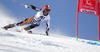 Victor Malmstrom of Finland skiing during first run of men Audi FIS Alpine skiing World cup giant slalom race. Men giant slalom race of Audi FIS Alpine skiing World cup 2013-2014 was held on Sunday, 27th of October 2013 on Rettenbach glacier above Soelden, Austria.
