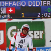 Didier Defago of Switzerland reacts in finish of the second run of men Audi FIS Alpine skiing World cup giant slalom race. Men giant slalom race of Audi FIS Alpine skiing World cup 2013-2014 was held on Sunday, 27th of October 2013 on Rettenbach glacier above Soelden, Austria.
