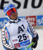 Matts Olsson of Sweden reacts in finish of the second run of men Audi FIS Alpine skiing World cup giant slalom race. Men giant slalom race of Audi FIS Alpine skiing World cup 2013-2014 was held on Sunday, 27th of October 2013 on Rettenbach glacier above Soelden, Austria.
