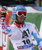 Fourth placed Steve Missillier of France reacts in finish of the second run of men Audi FIS Alpine skiing World cup giant slalom race. Men giant slalom race of Audi FIS Alpine skiing World cup 2013-2014 was held on Sunday, 27th of October 2013 on Rettenbach glacier above Soelden, Austria.

