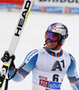 Fourth placed Aksel Lund Svindal of Norway reacts in finish of the second run of men Audi FIS Alpine skiing World cup giant slalom race. Men giant slalom race of Audi FIS Alpine skiing World cup 2013-2014 was held on Sunday, 27th of October 2013 on Rettenbach glacier above Soelden, Austria.

