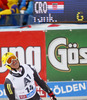 Ivica Kostelic of Croatia reacts in finish of the second run of men Audi FIS Alpine skiing World cup giant slalom race. Men giant slalom race of Audi FIS Alpine skiing World cup 2013-2014 was held on Sunday, 27th of October 2013 on Rettenbach glacier above Soelden, Austria.
