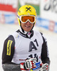 Ivica Kostelic of Croatia reacts in finish of the second run of men Audi FIS Alpine skiing World cup giant slalom race. Men giant slalom race of Audi FIS Alpine skiing World cup 2013-2014 was held on Sunday, 27th of October 2013 on Rettenbach glacier above Soelden, Austria.
