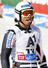 Marcus Sandell of Finland reacts in finish area of the first run of Audi FIS Alpine skiing World cup giant slalom race. Men giant slalom race of Audi FIS Alpine skiing World cup 2013-2014 was held on Sunday, 27th of October 2013 on Rettenbach glacier above Soelden, Austria.
