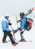 Marko Pfeifer (OeSV Coach)  and Mario Matt of Austria during practice session of mens Slalomteam of  Austrian Ski Team OeSV at Moelltaler Glacier in Flattach, Austria on 2013/10/29.
